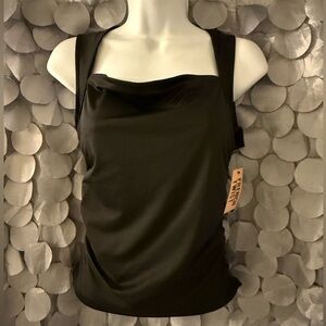Black Women's Cowl Neck Tank Top